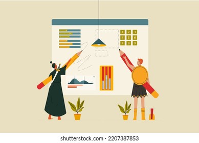Samurai and Gladiator Writing Together in a Big Chart