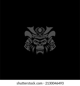 
Samurai gorilla face logo vector wild animal