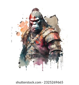 Samurai Gorilla Traditional Japanese | Transparent 300dpi digital tshirt POD, EPS, vector, clipart, book cover, wallart, ready to print, Print-on-Demand, colorful, no background, beauty