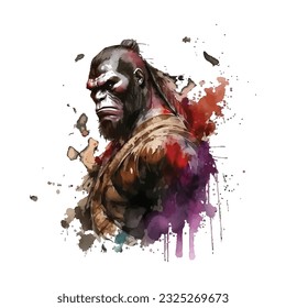 Samurai Gorilla Traditional Japanese | Transparent 300dpi digital tshirt POD, EPS, vector, clipart, book cover, wallart, ready to print, Print-on-Demand, colorful, no background, beauty