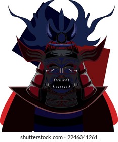 Samurai in handgezeichneter Vektorgrafik, gut für T-Shirt-Design, etc.
