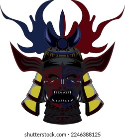 Samurai in a Hand-drawn style vector illustration