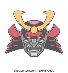 samurai head armor logo illustration