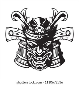 samurai head drawing