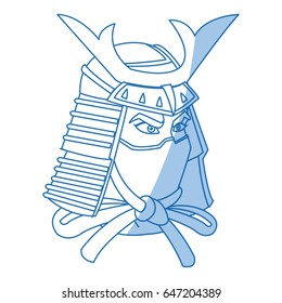 samurai head with helmet warrior icon