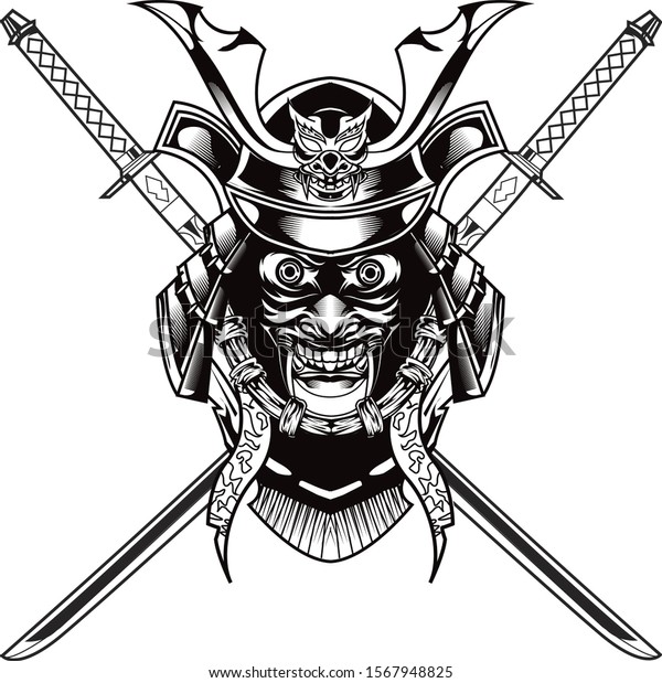 Samurai Head Illustration Available Your Projects Stock Vector (Royalty ...