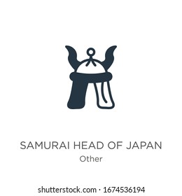 Samurai Kopf der japanischen Symbol Vektorillustration. Trendy flache Samurai Kopf der japanischen Symbol aus anderen Kollektionen einzeln auf weißem Hintergrund. Vektorillustration-Illustration kann für Web- und Mobile-Grafikdesign, Logo, 