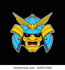 Samurai-Kopflogo für die gewerbliche Nutzung