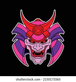 logotipo de cabeza de samurai para uso comercial
