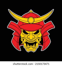 Samurai-Kopflogo für die gewerbliche Nutzung