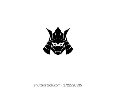 Samurai Head Logo Design Vector