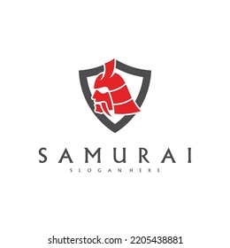 Samurai Kopf Logo Design Vektor. Samurai-Logo-Vorlage