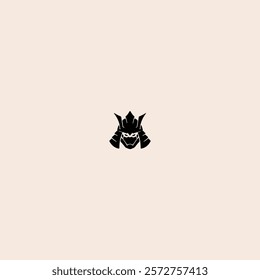 Samurai head logo icon flat vector design.