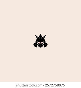 Samurai head logo icon flat vector design.