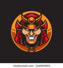 SAMURAI HEAD SPORT MASCOT LOGO