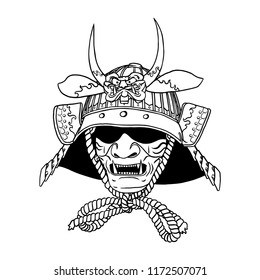 Samurai  Helm , isolated Vector