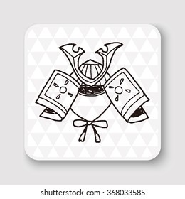 samurai helmet doodle