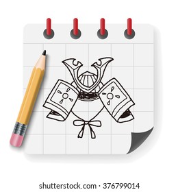 samurai helmet doodle