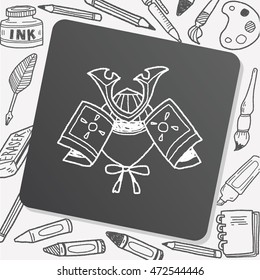 samurai helmet doodle