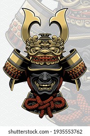 Samurai Helmet With Dragon Face Accesories