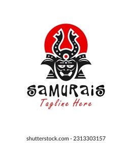 samurai helmet or head protection logo design