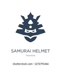 samurai helmet icon vector on white background, samurai helmet trendy filled icons from Fashion collection, samurai helmet vector illustration