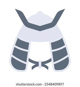 Iconos de casco de samurai, Ilustración vectorial minimalista y elemento gráfico transparente. Aislado en el fondo blanco