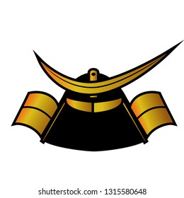 Samurai helmet illustration, icon,vector data,masamune date(Samurai's name)