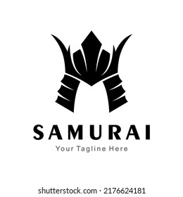 samurai helmet logo silhouette vector