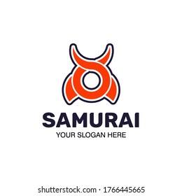 Samurai Helmet Logo Template Vector Icon Design