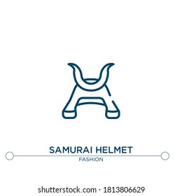 icono del vector de contorno del casco de samurai. ilustración de elemento simple. icono del contorno del casco de samurai a partir del concepto de moda editable. se puede usar para web y móvil
