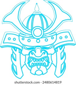 samurai helmet sketch vector design