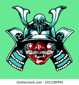 samurai helmet vector isolated