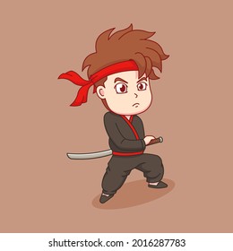 Samurai con su espada katana