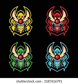 Samurai Icon with many Color The Animation