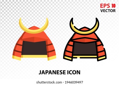 Samurai icon on transparent background. Japan symbol for your website design, logo, app, UI. Eps10 vector illustration.