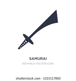 samurai icon on white background. Simple element illustration from Weapons concept. samurai icon symbol design.