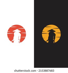 samurai icon vector illustration template design