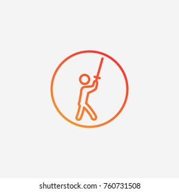 Samurai icon.gradient illustration isolated vector sign symbol