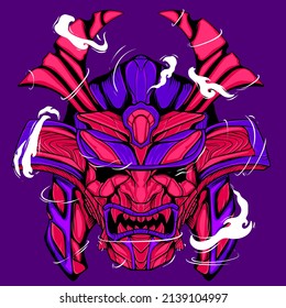 Samurai illustration art mascot for design book, tshirt, background.etc