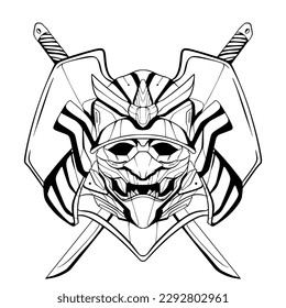 Samurai illustration art mascot logo