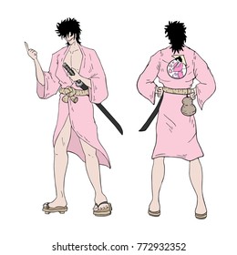 samurai illustration design
