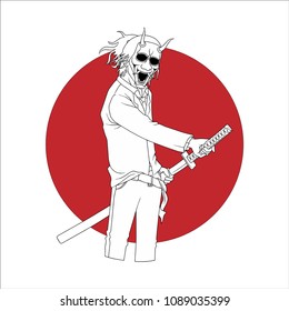 Samurai, Illustration Vector, Isolated