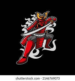 samurai illustration vector t-shirt design