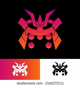 Samurai inspired logo design vector with color gradations that can be used as an identity