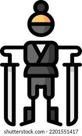 samurai isolated design element stock illustration. Vector on a white background