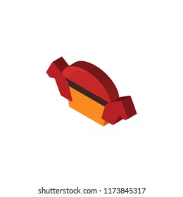 Samurai isometric left top view 3D icon