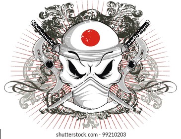 samurai japan skull