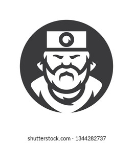 Samurai japan Vector Cartoon illustration silhouette sign.