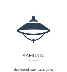 samurai japanese hat icon vector on white background, samurai japanese hat trendy filled icons from Fashion collection, samurai japanese hat vector illustration